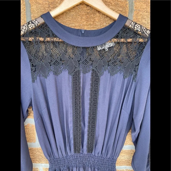 Sea New York Silk Crepe Lace Trim Mini Dress 2 - Picture 4 of 14